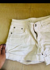 White Denim Shorts