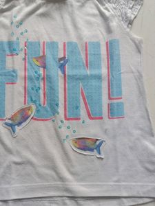 Kids White Fun Fish Graphic T-Shirt
