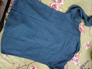 Men's Blue Printed Full Sleeve Shirt in L size ⁹