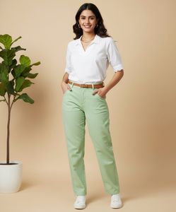 Light Green Casual Pants