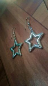 Star Shape Silver Earrings