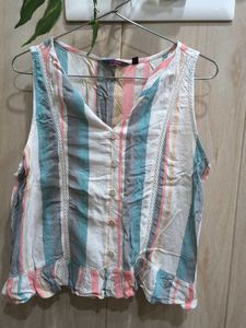 Striped Button-Down Tank