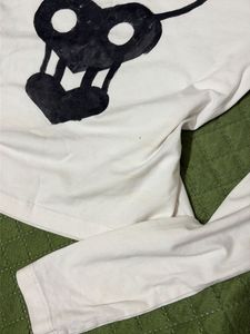 White Long Sleeve Graphic Top