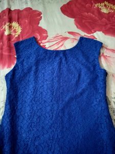 Elegant Royal Blue Lace Dress