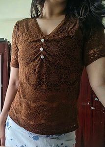 Brown Lace Sienna Top