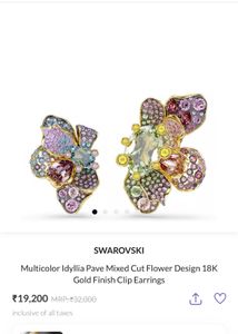 NEW 100% OG Swarovski Flower Crystal Earrings