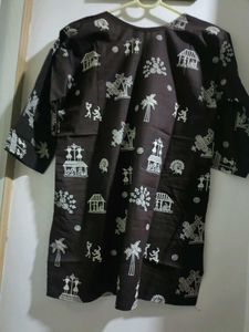 Brown Kurta with Tribal Print