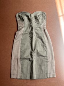 Strapless Olive Green Dress