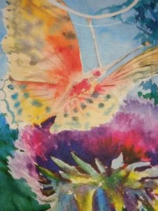 Vibrant Butterfly &amp; Flower Print T-Shirt