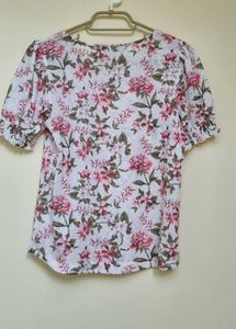 Floral Print Puff Sleeve Top
