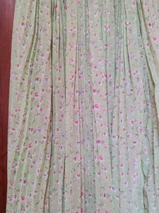 Light Green Floral Pleated Skirt