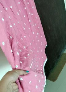 Pink Kurta set with Mirror Work