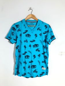 Blue Printed T-Shirt (Men’s)