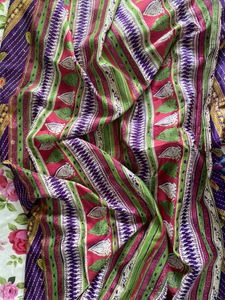 Vibrant Purple Saree with Gold Embroidery
