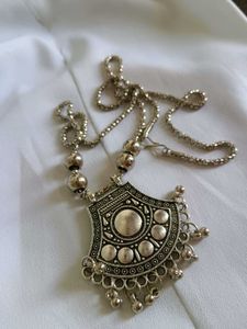 Bohemian Oxidized Silver Pendant Necklace