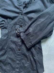 Y2k Black Fitted Button-Up Shirt