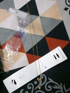 Stainless Steel Bow &amp; Heart Necklace (Pure Anti-ta