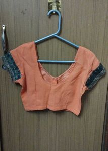 Sandalwood Orange Saree with Embellished Border