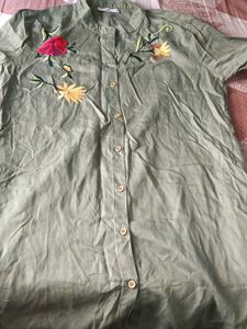 Embroidered Green Kurta
