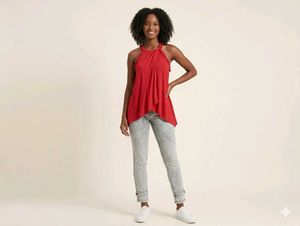 Chic Red Halter Tank Top