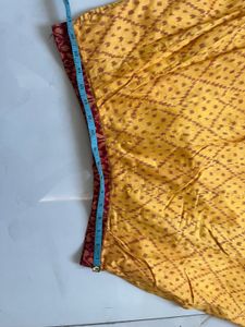 Vibrant Yellow Red Ethnic Skirt with Dupatta
