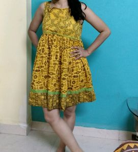 Rare Artistic Print Sleevless Dress