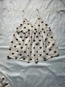 Cute Heart Print Pajama Set
