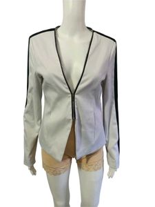 Chic White &amp; Black Moto Jacket