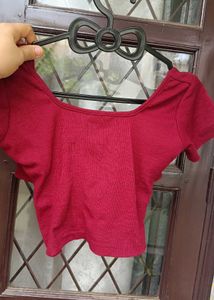 Ribbed Square Neck Crop Top