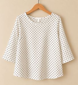 Chic Polka Dot White Top