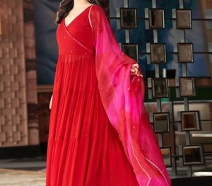 Stunning Red Ethnic anarkali set