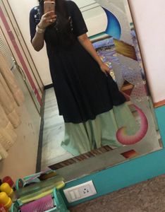 Elegant Navy Blue Anarkali Gown