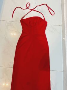 Stunning Red Halter Neck Dress
