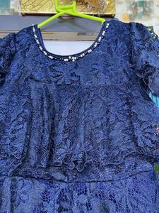 Navy Blue Layered frock  Dress for Girls