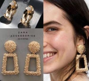 Zara Gold Textured Drop Earrings