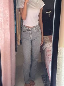 Grey Straight Fit Jeans