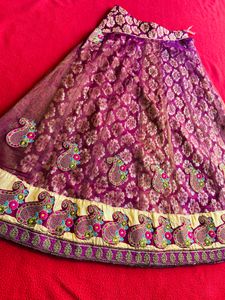 Net Lehnga,blouse And Odhani Set💜