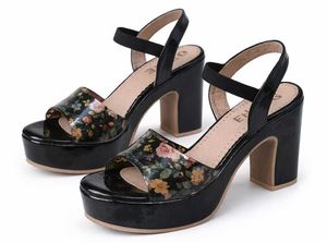 Denill Floral Platform Sandals- Size UK 6