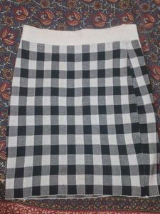 Gingham Knit Mini Skirt