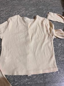 butter yellow Ribbed Button-Up Cardigan