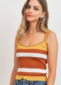 Striped Knit Crop Top