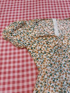 Cute Floral Print Midi Dress