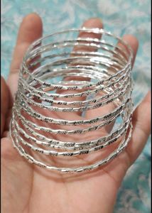 German Silver Bangle Set 12 pc