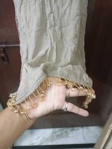 Cream Embroidered Kurta Set