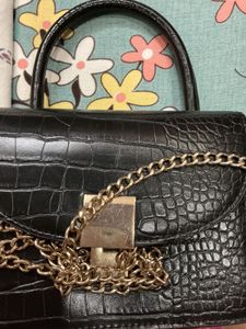 Chic Black Croc Handbag