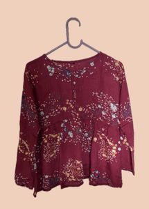 Maroon Floral Printed top