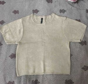 Cream Crop Top