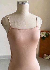 Sleek Nude Spaghetti Strap Dress