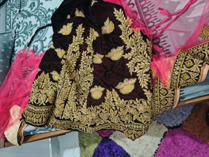 Full Stone work Velvet Lehenga Choli