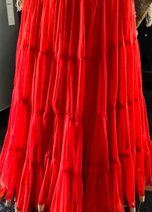 Vibrant Red Tiered Maxi Skirt